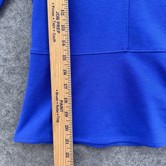 Kettlewell Women Ada Ponte Top Size Small Blue Peplum Tulip Cuff Office Capsule - Picture 8 of 8